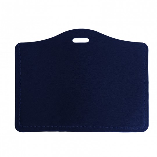 Porte-badge rigide aspect cuir horizontal 1 carte CB BLEU 1453263