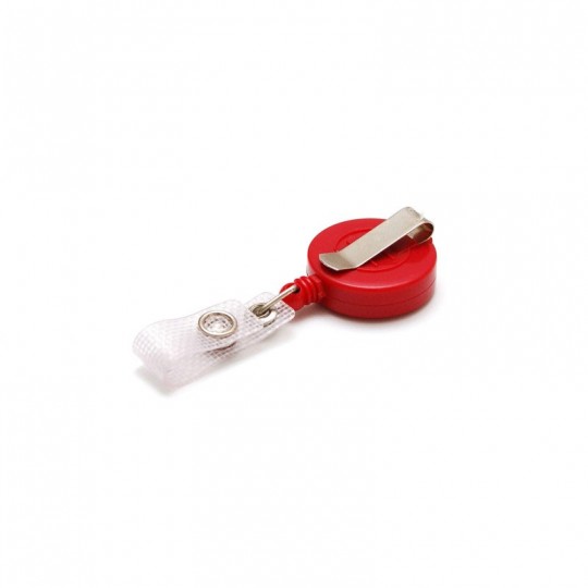 Enrouleur attache badge plastique IDS940 x100 1460043 rouge