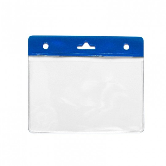 Porte-badge souple vinyle avec bandeau bleu renforcé 1453051