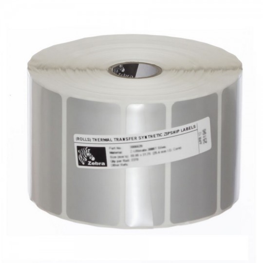 51x25mm - Etiquette Polyester Premium Transfert Thermique ZEBRA Z-ULTIMATE 3000T SILVER - Réf :880269-025D