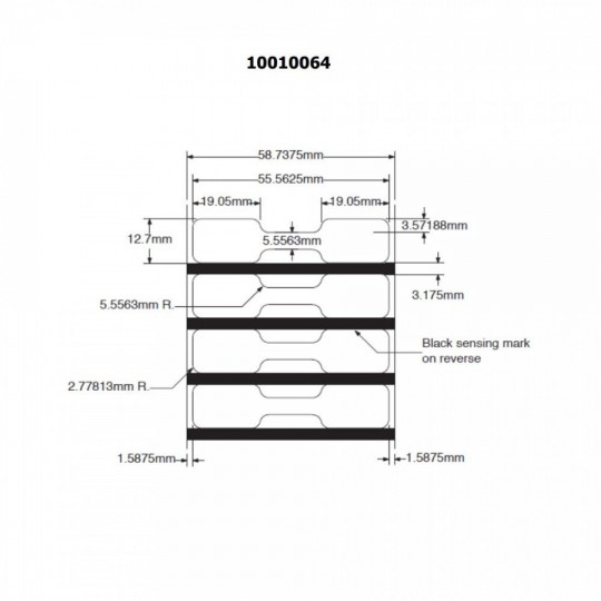 Étiquette en bobine thermique direct bijouterie ZEBRA 8000D 10010064 56 x 13 mm - Sans Rabat - Althus-Office