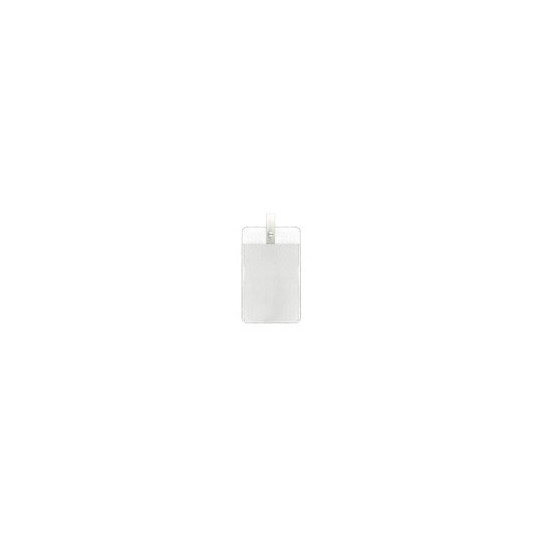 IDS 44 : PORTE-BADGE VINYLE AVEC CLIP PLASTIQUE IDP 14 BLANC - Vertical - Accueil