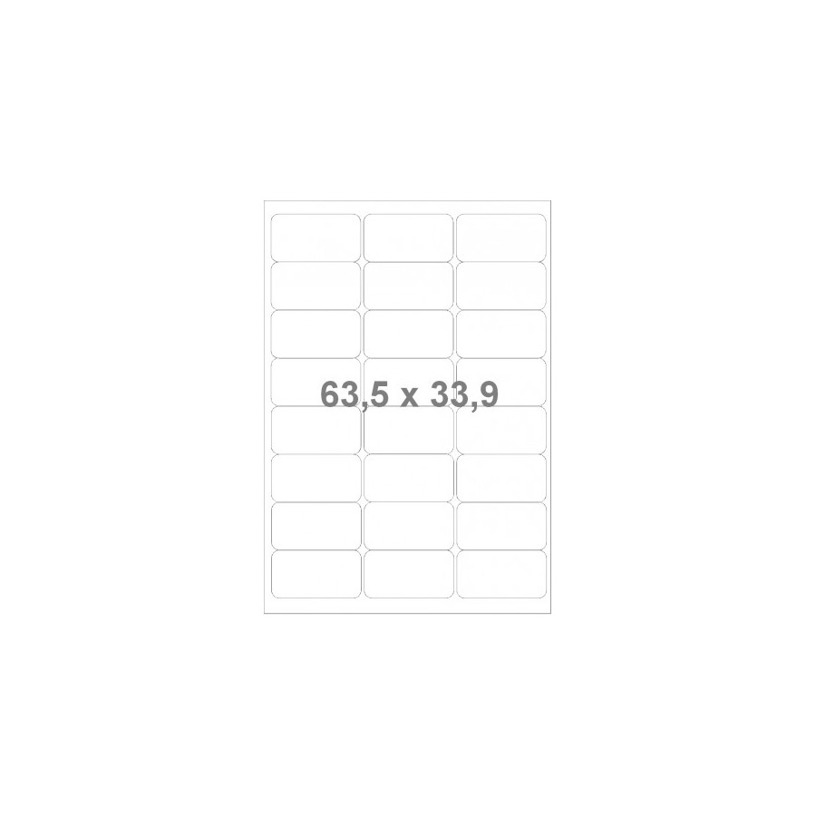 Planche étiquettes autocollantes sur feuille A4 : 63,5 x 33,9 mm