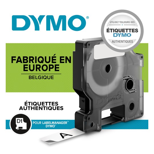 Rouleau étiquette DYMO standard Bleu sur Blanc 12mmx7 m-Ref : S0720540 -  Ruban Cassette BROTHER/DYMO - Althus Office